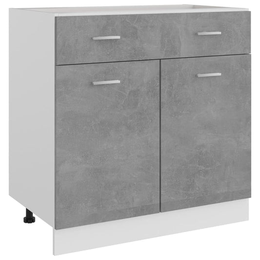 Armadio con Cassetto Grigio Cemento 80x46x81,5 cm in Truciolato - homemem39