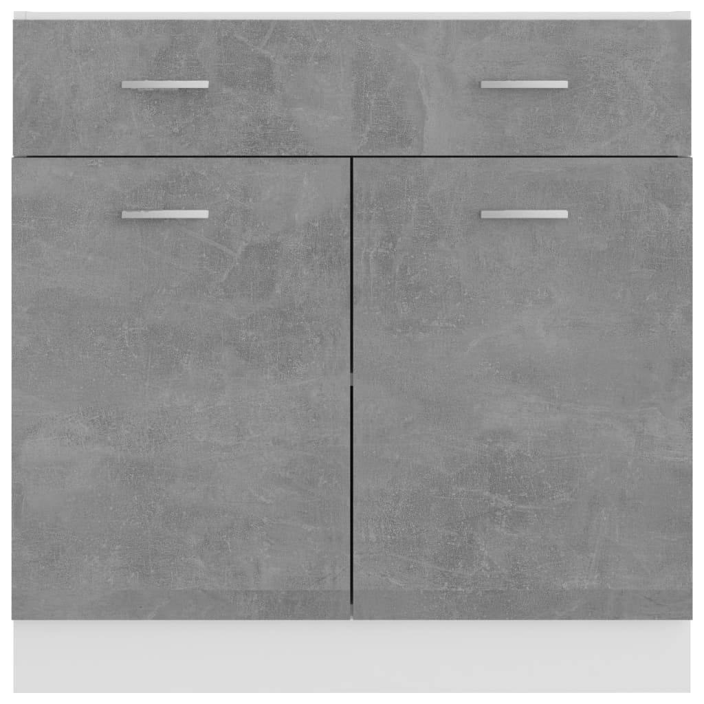 Armadio con Cassetto Grigio Cemento 80x46x81,5 cm in Truciolato - homemem39