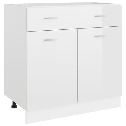 Armadio con Cassetto Bianco Lucido 80x46x81,5 cm in Truciolato - homemem39