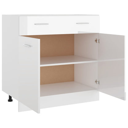 Armadio con Cassetto Bianco Lucido 80x46x81,5 cm in Truciolato - homemem39