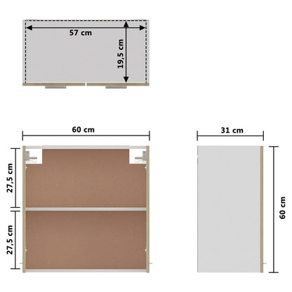 Mobile Pensile Rovere Sonoma 60x31x60 cm Legno Multistrato - homemem39