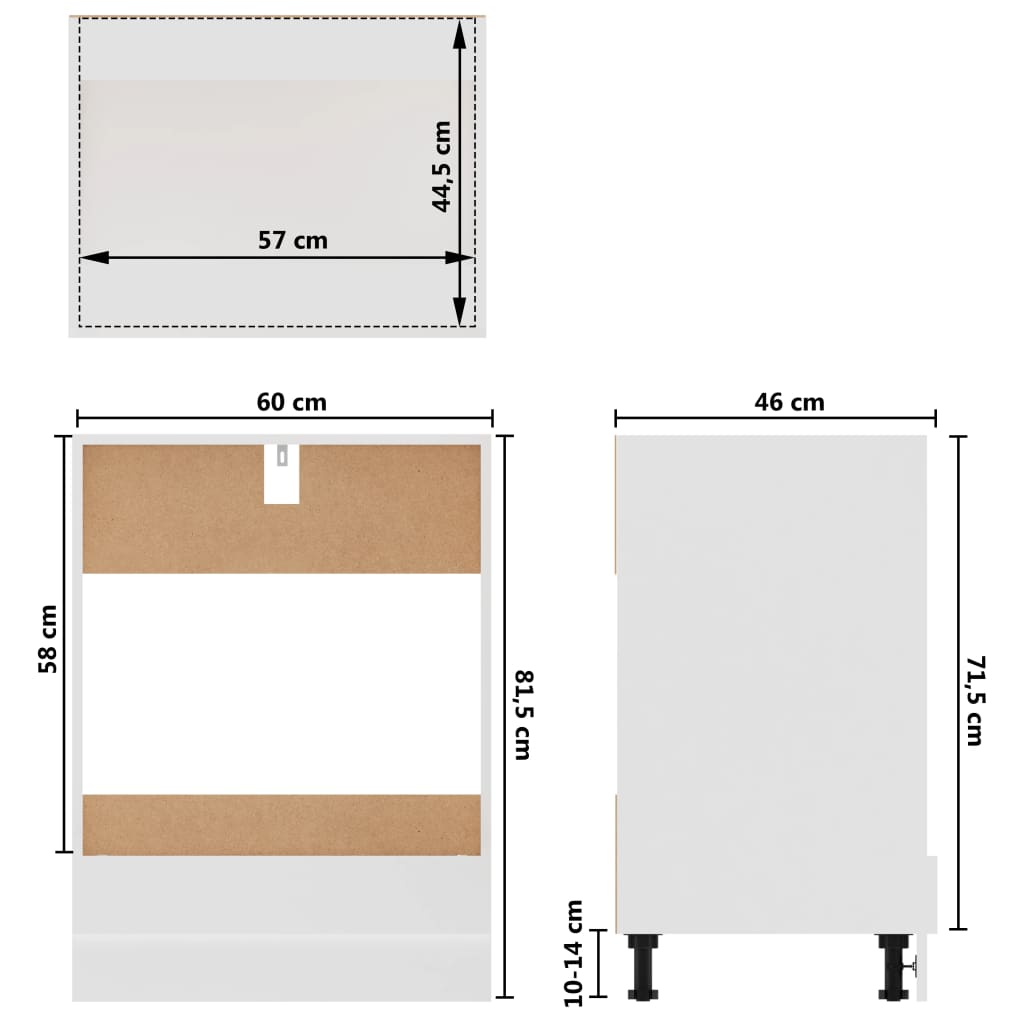 Armadio per Forno Bianco 60x46x81,5 cm in Legno Multistrato - homemem39