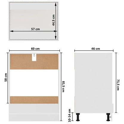 Armadio per Forno Bianco 60x46x81,5 cm in Legno Multistrato - homemem39