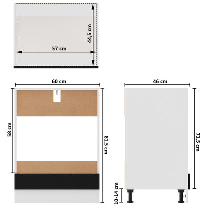 Armadio per Forno Nero 60x46x81,5 cm in Truciolato - homemem39