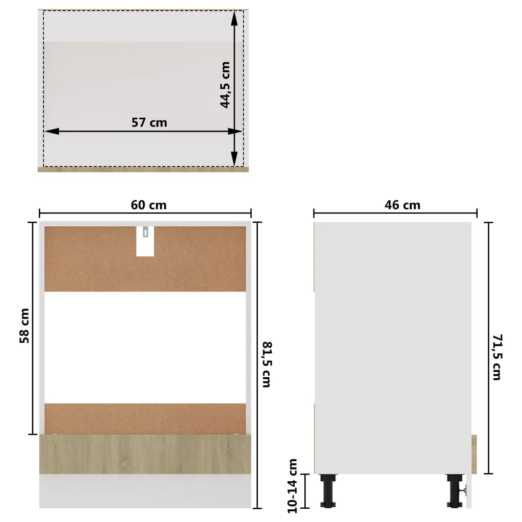 Armadio per Forno Rovere Sonoma 60x46x81,5 cm in Truciolato - homemem39