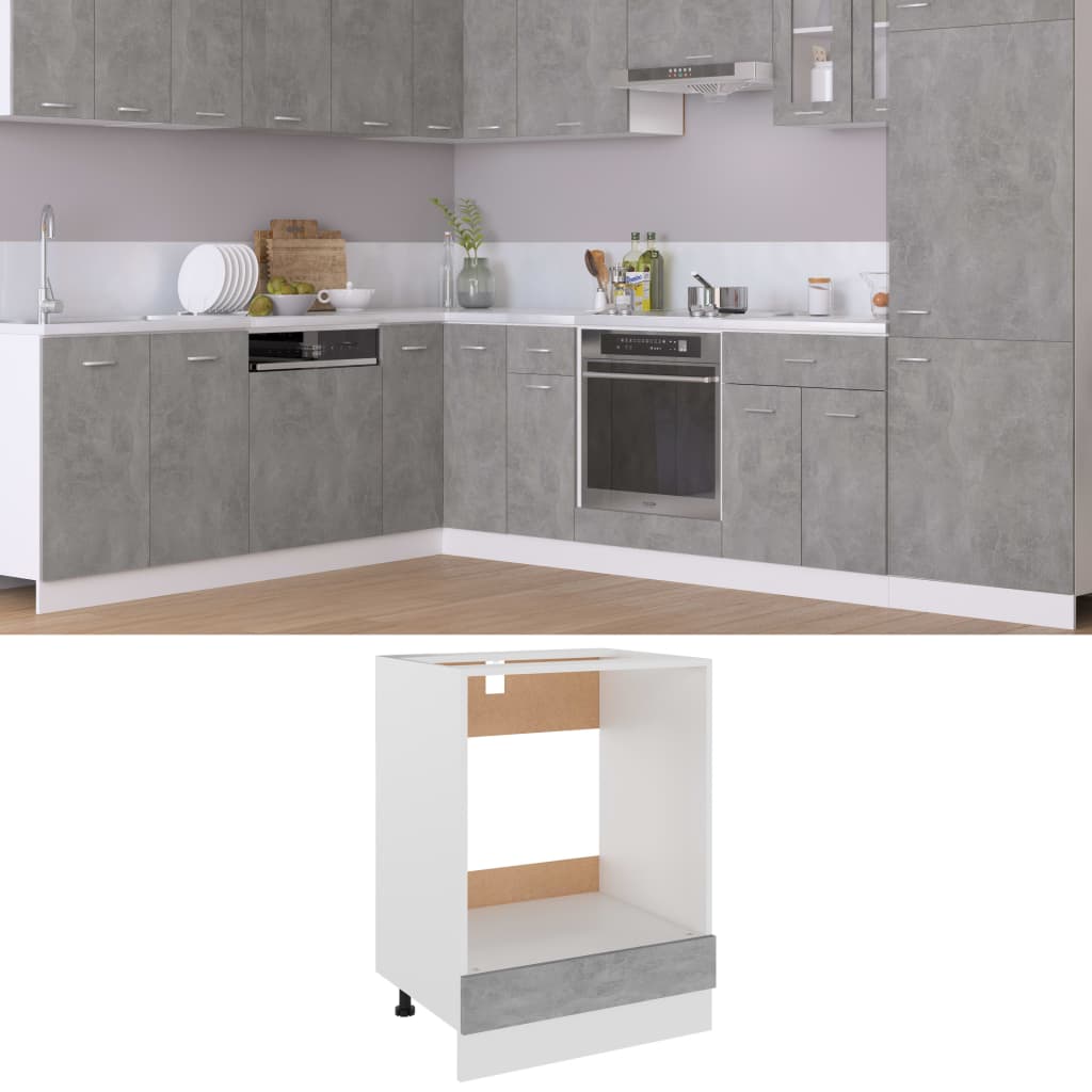 Armadio per Forno Grigio Cemento 60x46x81,5 cm in Truciolato - homemem39