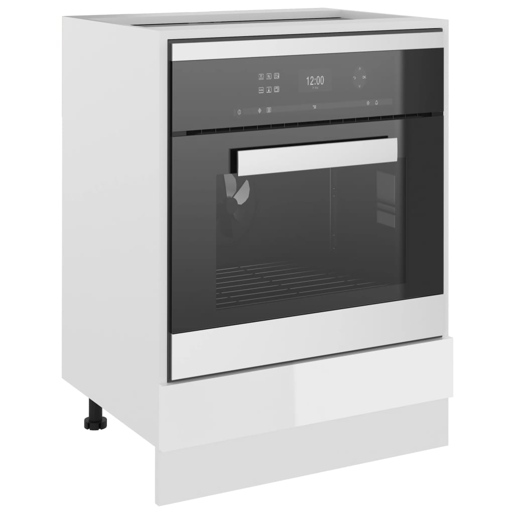 Armadio per Forno Bianco Lucido 60x46x81,5 cm in Truciolato - homemem39