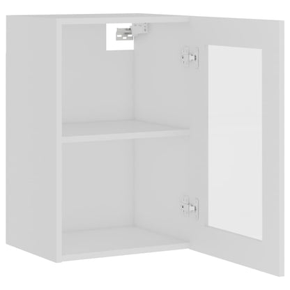 Armadio Sospeso con Vetro Bianco 40x31x60 cm Legno Multistrato - homemem39