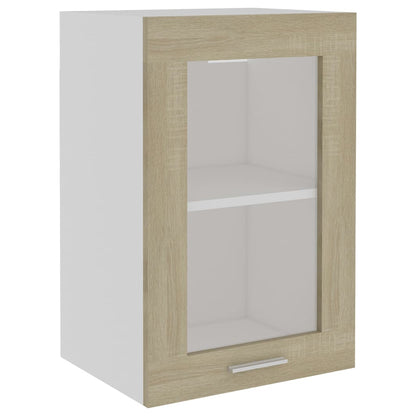 Armadio Sospeso con Vetro Rovere Sonoma 40x31x60 cm Truciolato - homemem39