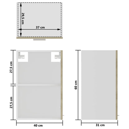 Armadio Sospeso con Vetro Rovere Sonoma 40x31x60 cm Truciolato - homemem39