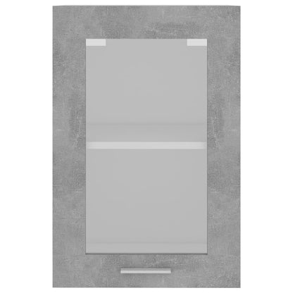 Mobile Pensile con Vetro Grigio Cemento 40x31x60 cm Multistrato - homemem39