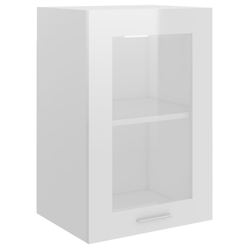 Armadio Sospeso con Vetro Bianco Lucido 40x31x60 cm Truciolato - homemem39