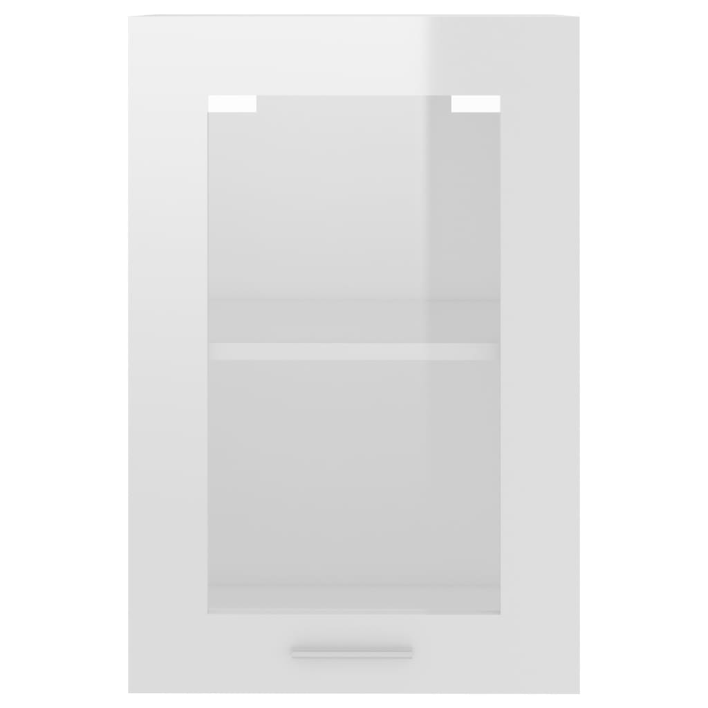 Armadio Sospeso con Vetro Bianco Lucido 40x31x60 cm Truciolato - homemem39