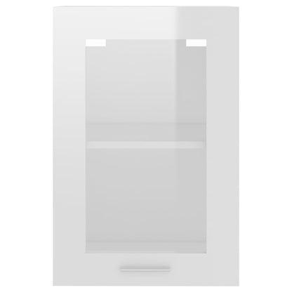 Armadio Sospeso con Vetro Bianco Lucido 40x31x60 cm Truciolato - homemem39