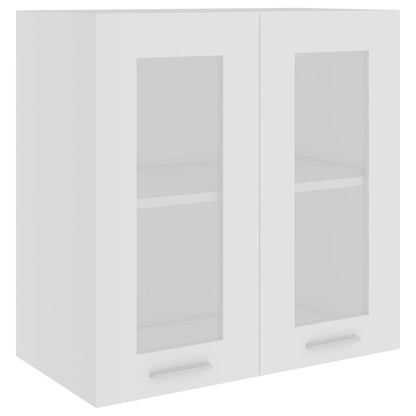 Mobile Pensile con Vetro Bianco 60x31x60 cm Legno Multistrato - homemem39