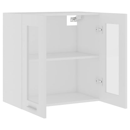 Mobile Pensile con Vetro Bianco 60x31x60 cm Legno Multistrato - homemem39