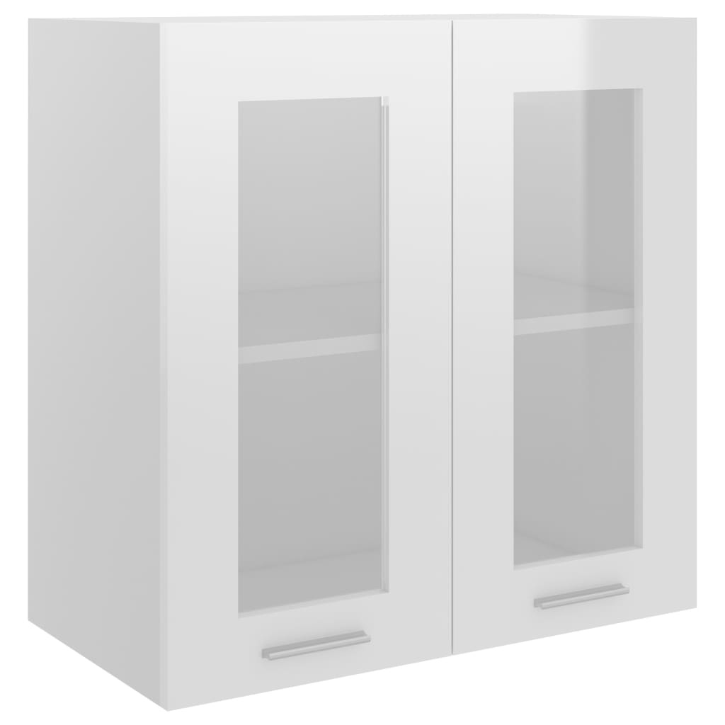 Armadio Sospeso con Vetro Bianco Lucido 60x31x60 cm Truciolato - homemem39