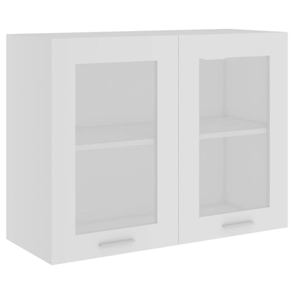 Armadio Sospeso con Vetro Bianco 80x31x60 cm in Truciolato - homemem39