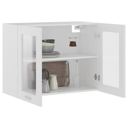 Armadio Sospeso con Vetro Bianco 80x31x60 cm in Truciolato - homemem39