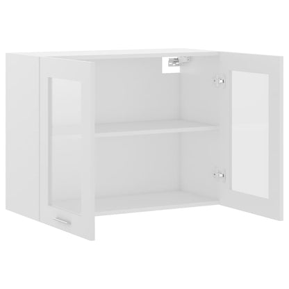 Armadio Sospeso con Vetro Bianco 80x31x60 cm in Truciolato - homemem39