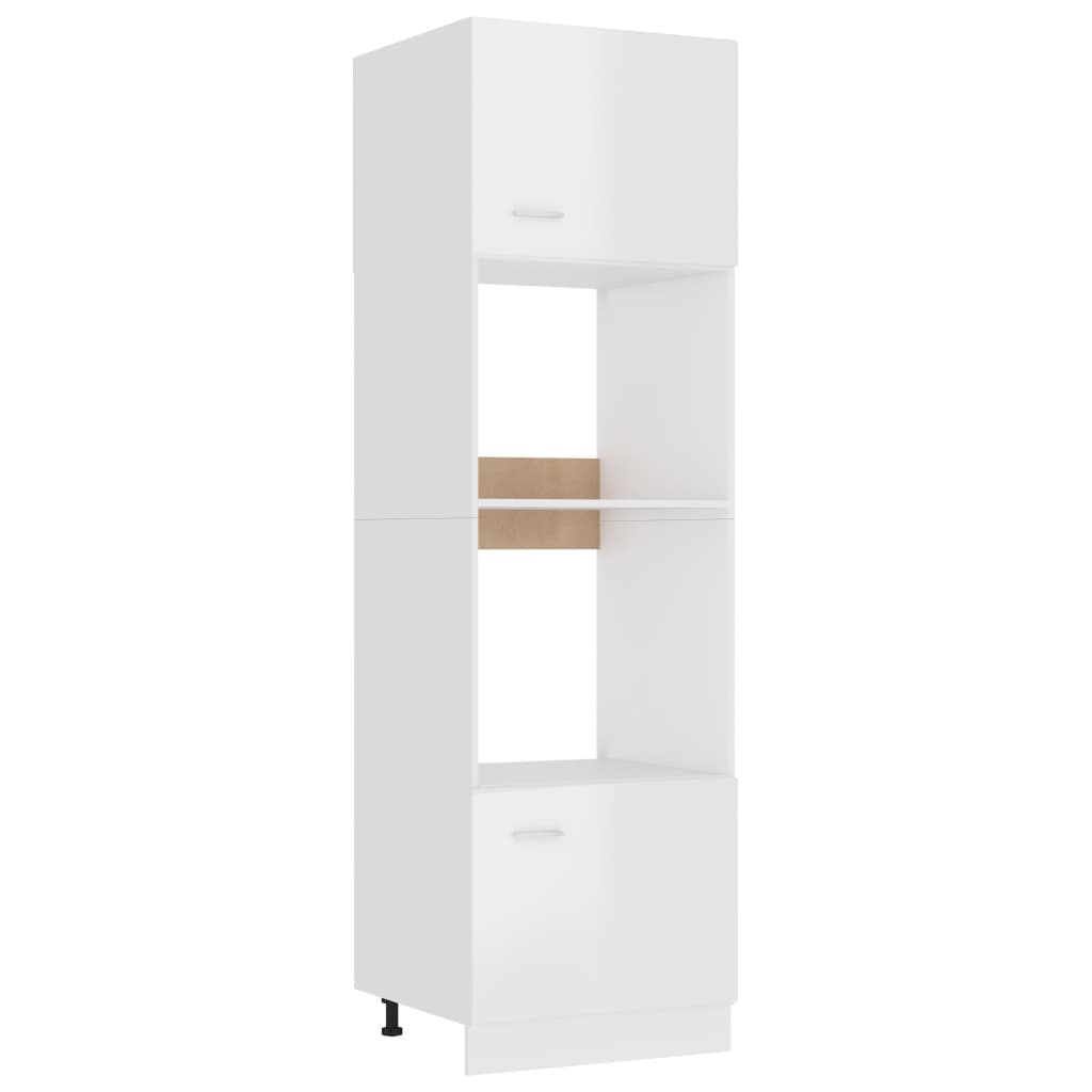 Armadio per Microonde Bianco Lucido 60x57x207 cm in Truciolato - homemem39