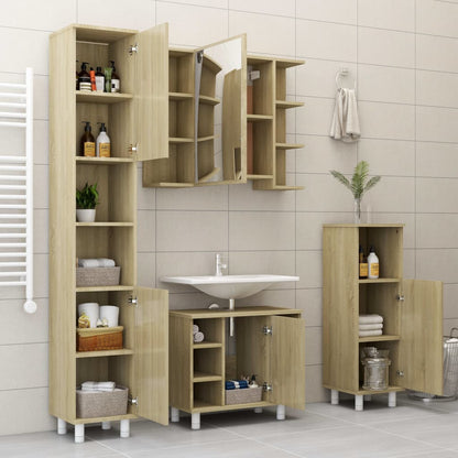 Armadio da Bagno Rovere Sonoma 30x30x95 cm in Truciolato - homemem39