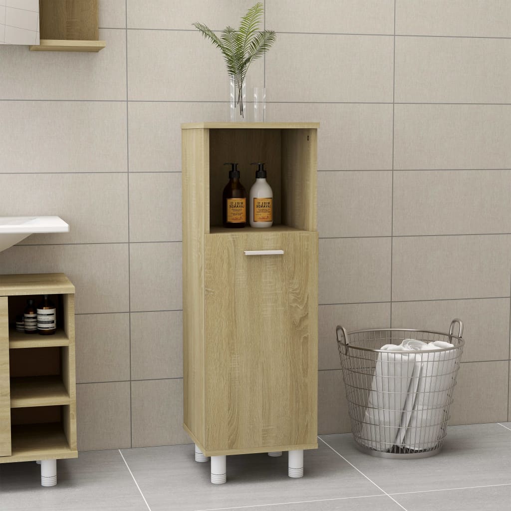 Armadio da Bagno Rovere Sonoma 30x30x95 cm in Truciolato - homemem39