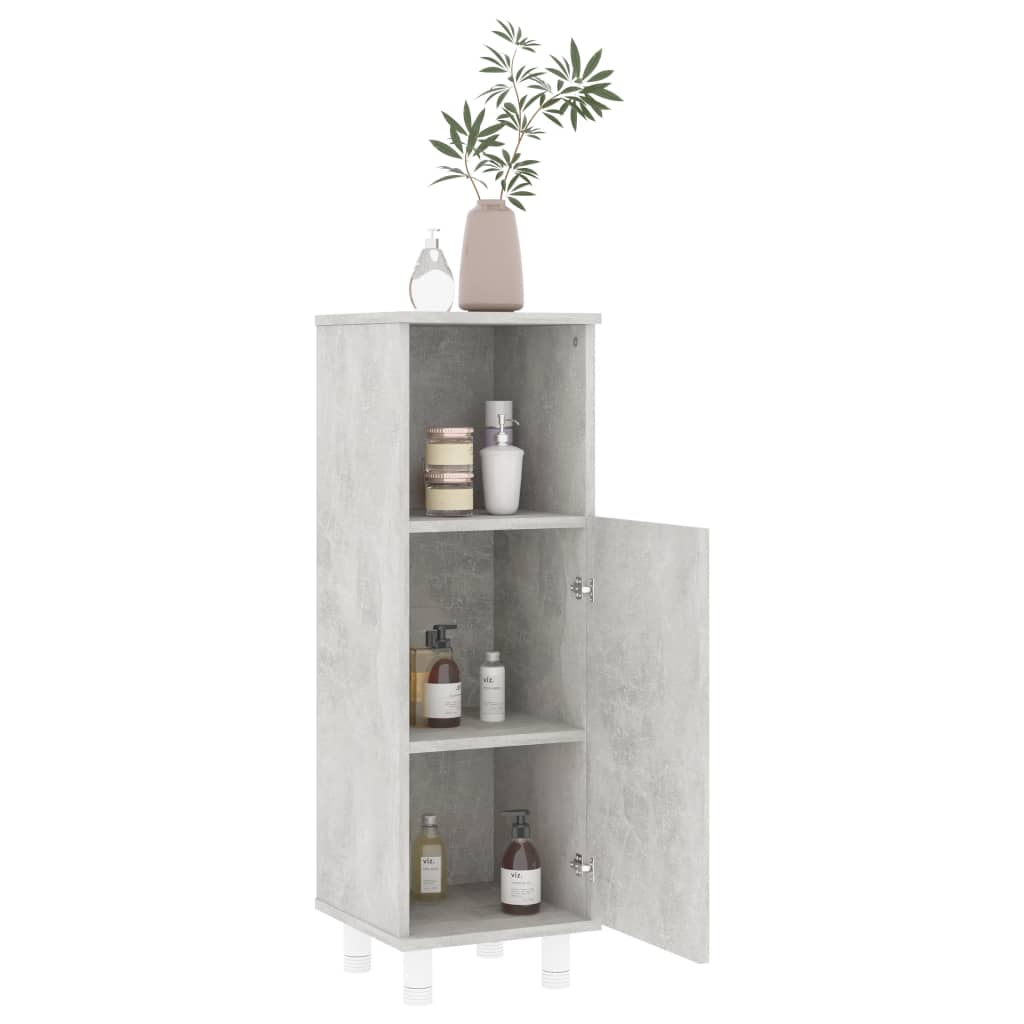 Armadio da Bagno Grigio Cemento 30x30x95 cm in Truciolato - homemem39