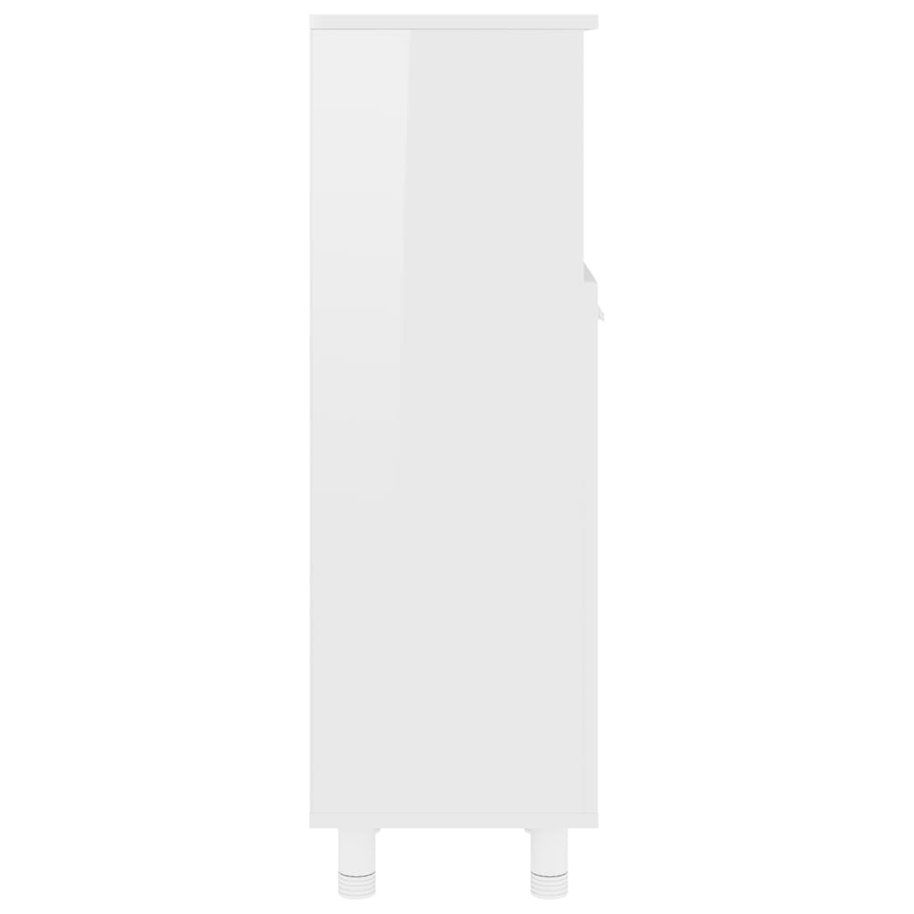 Armadio da Bagno Bianco Lucido 30x30x95 cm in Truciolato - homemem39