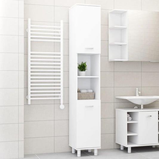 Armadio da Bagno Bianco 30x30x179 cm in Truciolato - homemem39