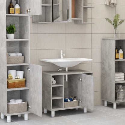 Armadio da Bagno Grigio Cemento 60x32x53,5 cm in Truciolato - homemem39