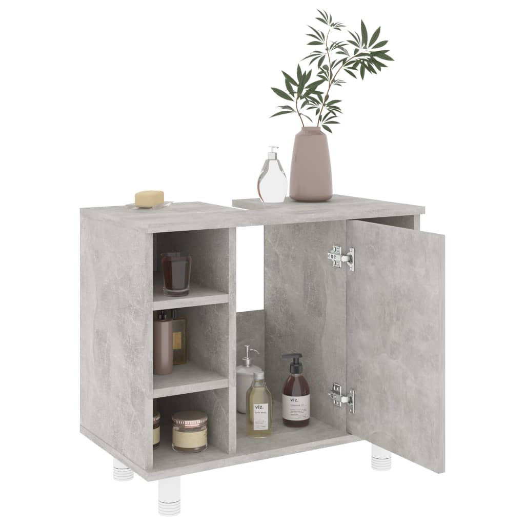 Armadio da Bagno Grigio Cemento 60x32x53,5 cm in Truciolato - homemem39