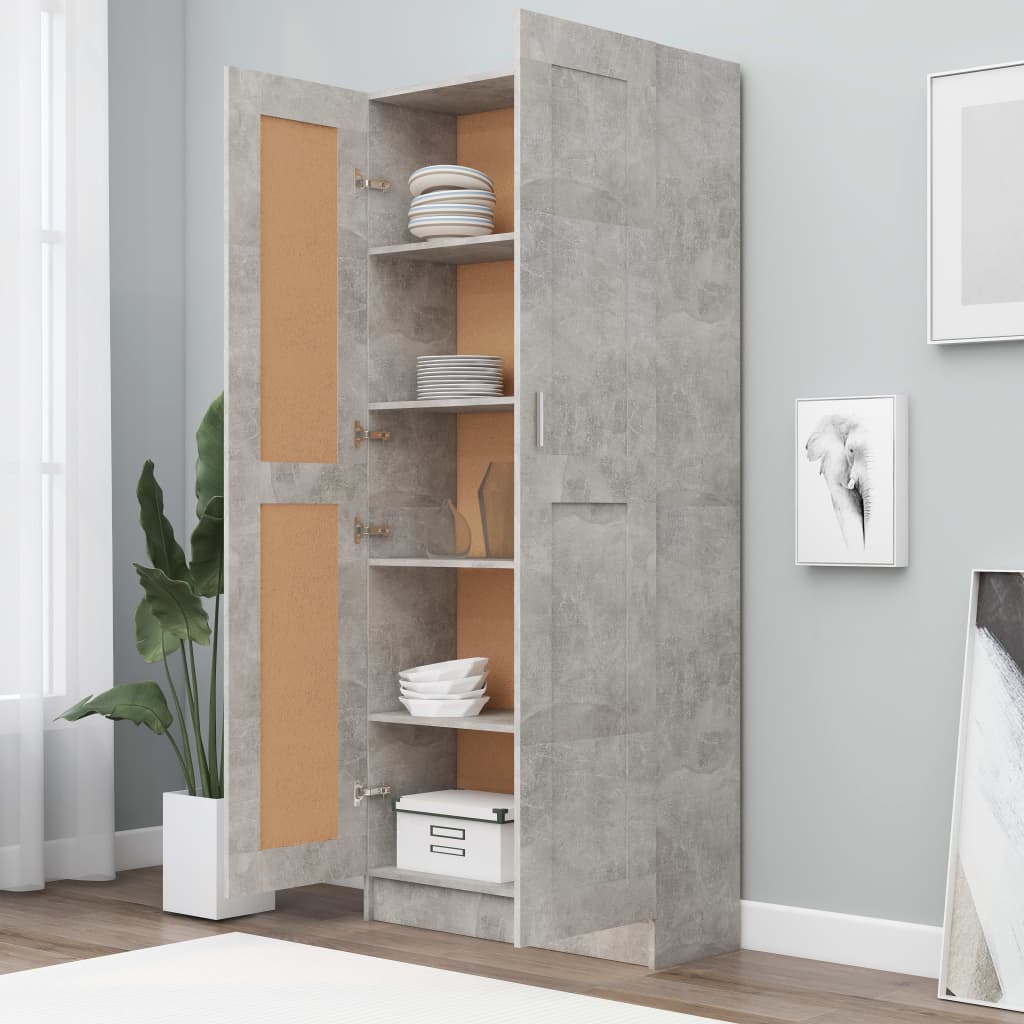 Libreria Grigio Cemento 82,5x30,5x185,5 cm in Truciolato - homemem39