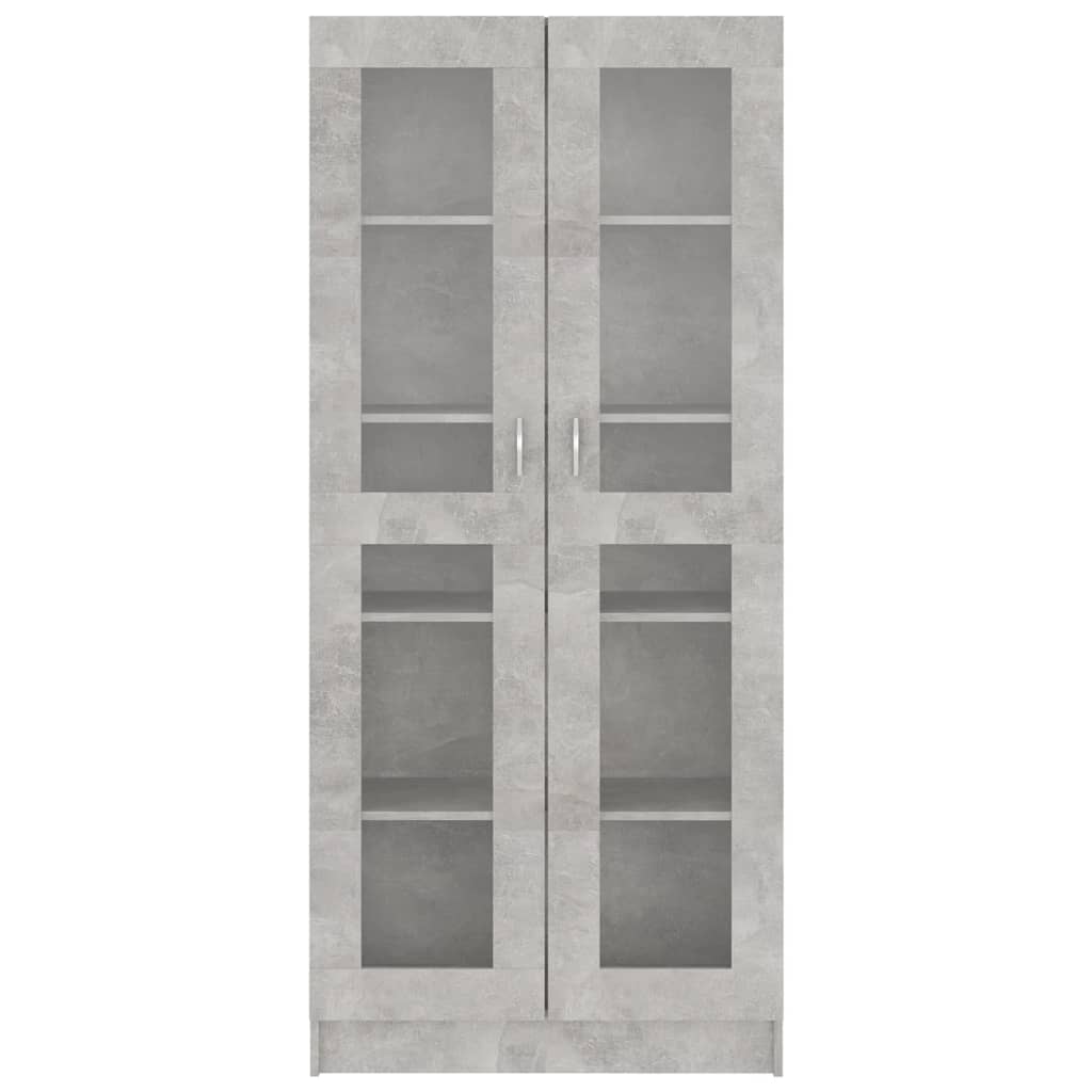 Armadio con Vetrina Grigio Cemento 82,5x30,5x185,5cm Truciolato - homemem39