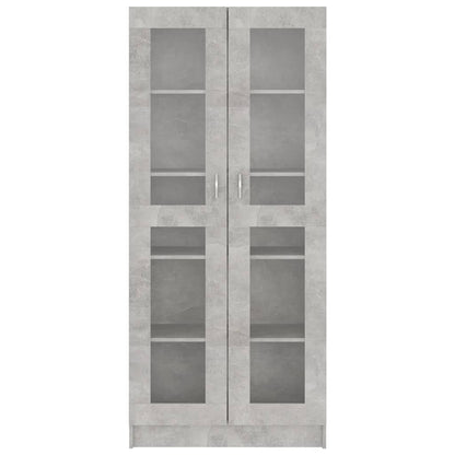 Armadio con Vetrina Grigio Cemento 82,5x30,5x185,5cm Truciolato - homemem39