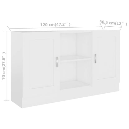 Credenza Bianca 120x30,5x70 cm in Legno Multistrato - homemem39