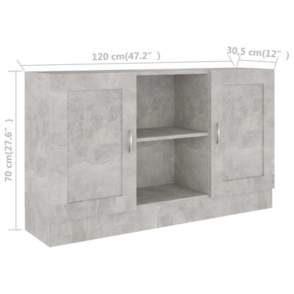 Credenza Grigio Cemento 120x30,5x70 cm in Truciolato - homemem39