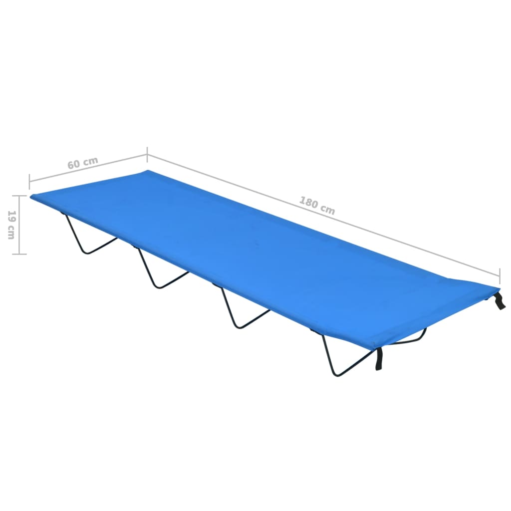 Lettino da Campeggio 180x60x19cm Tessuto Oxford e Acciaio Blu - homemem39