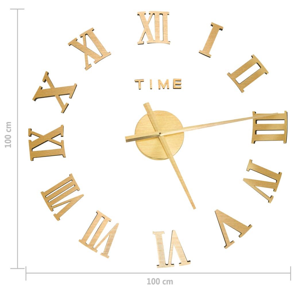 Orologio da Parete 3D Design Moderno Oro 100 cm XXL - homemem39