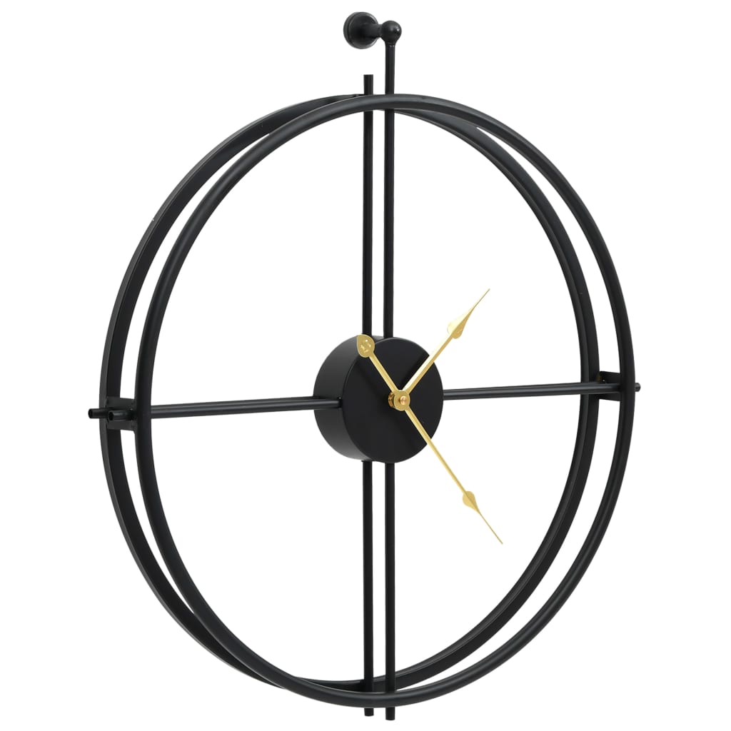 Orologio da Parete Nero 52 cm in Ferro - homemem39