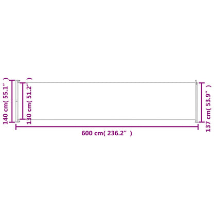 Tenda Laterale Retrattile per Patio 140x600 cm Nera - homemem39