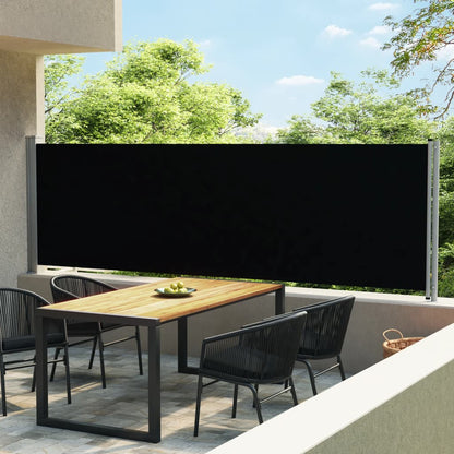 Tenda Laterale Retrattile per Patio 140x600 cm Nera - homemem39