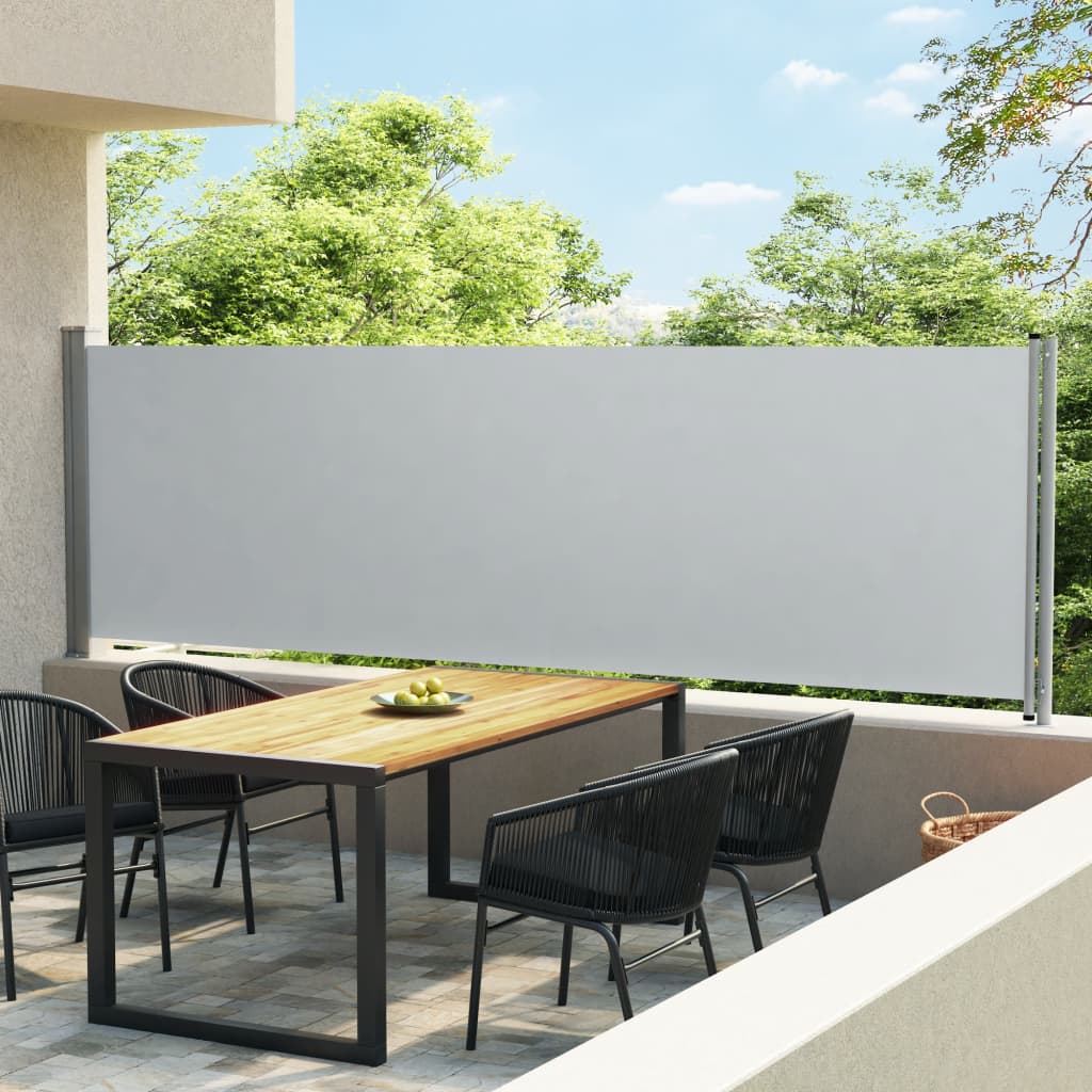 Tenda Laterale Retrattile per Patio 140x600 cm Grigio - homemem39