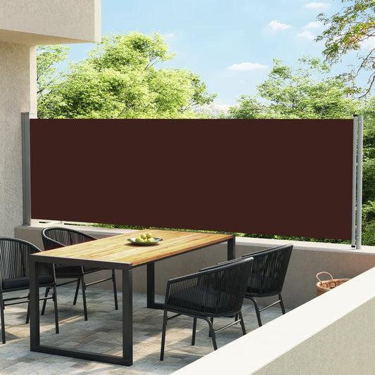 Tenda Laterale Retrattile per Patio 140x600 cm Marrone - homemem39