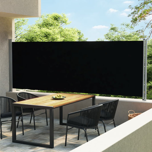 Tenda Laterale Retrattile per Patio 600x160 cm Nera - homemem39