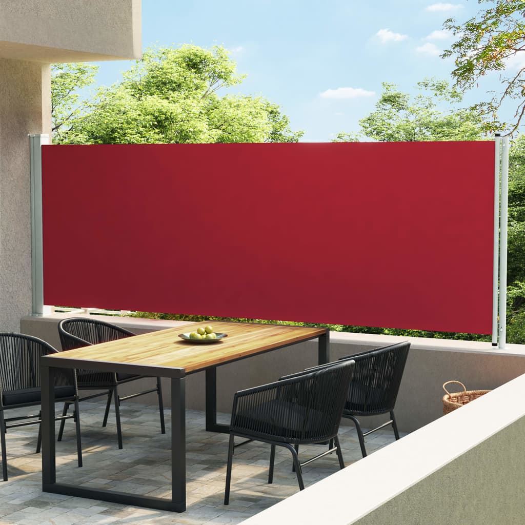 Tenda Laterale Retrattile per Patio 600x160 cm Rossa - homemem39