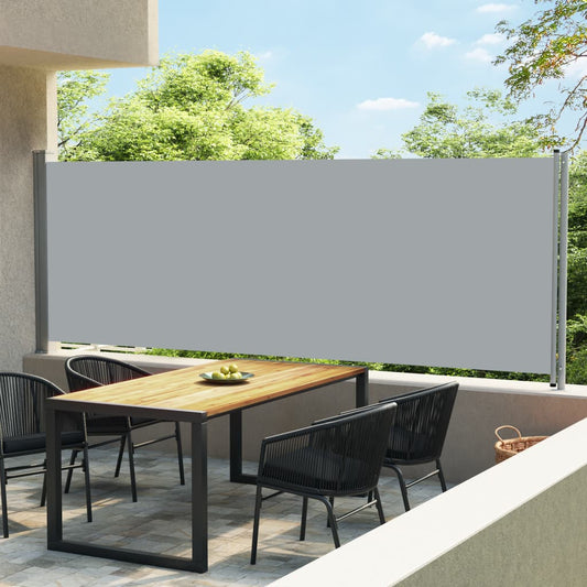 Tenda Laterale Retrattile per Patio 600x160 cm Grigia - homemem39