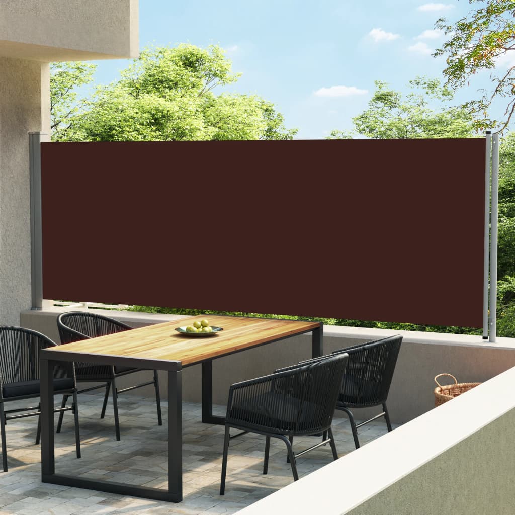 Tenda Laterale Retrattile per Patio 600x160 cm Marrone - homemem39