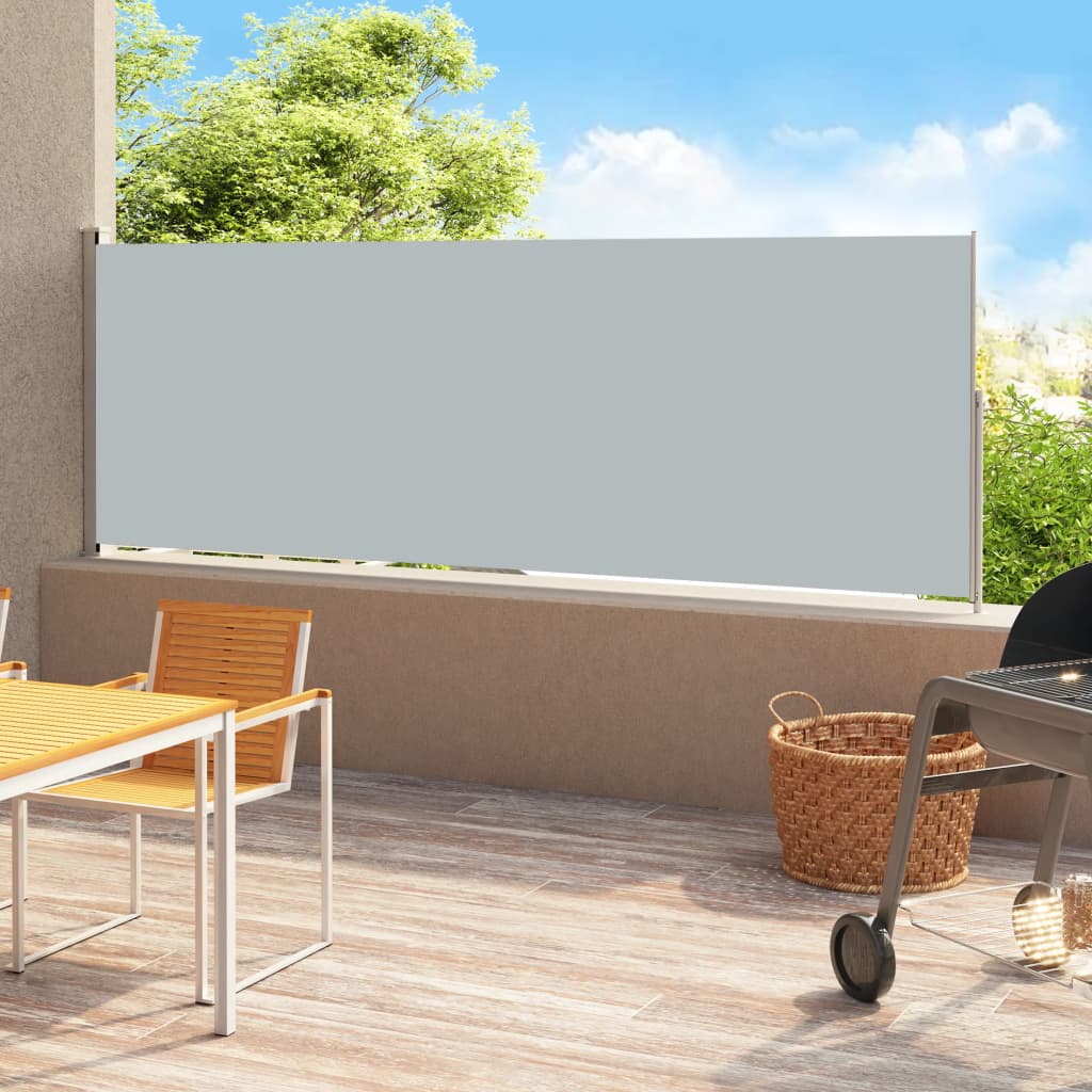 Tenda Laterale Retrattile per Patio 180x500 cm Grigia - homemem39