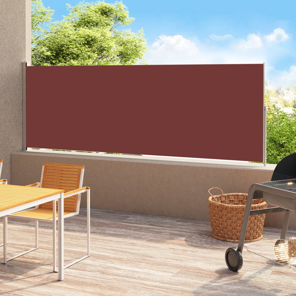 Tenda Laterale Retrattile per Patio 180x500 cm Marrone - homemem39